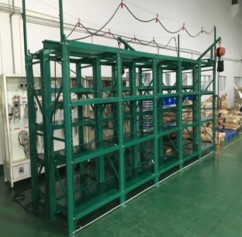 铁质抽屉式货架,工厂天车式模具架,带推车模具架